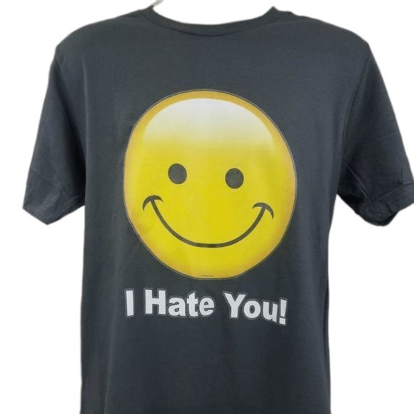 Tops - I Hate You! Funny Emoji Unisex Graphic T Shirt